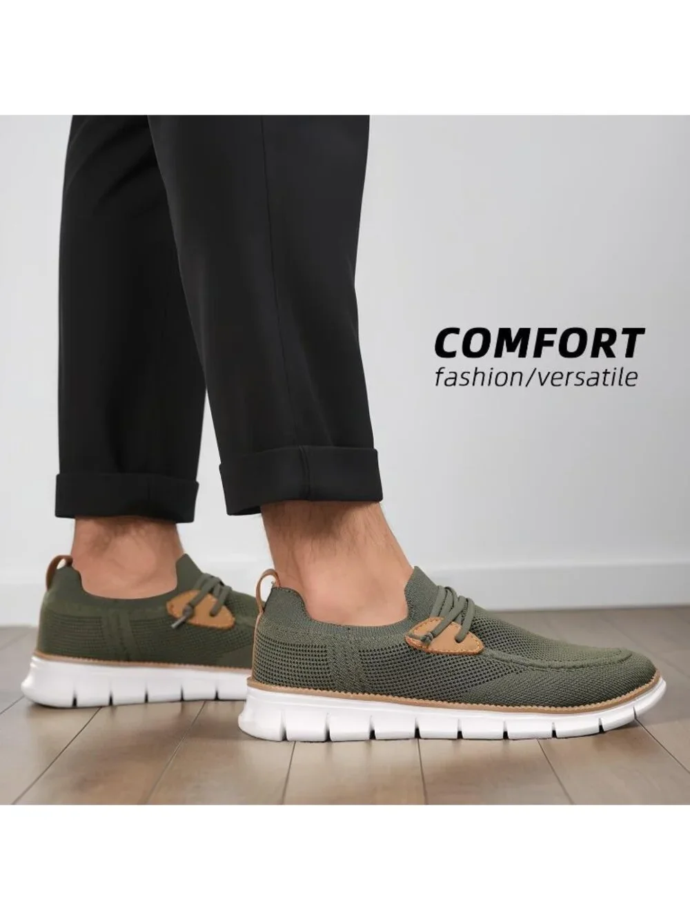 Men's Green Loafers Slip On Walking Dress Casual Business Oxfords Sneakers